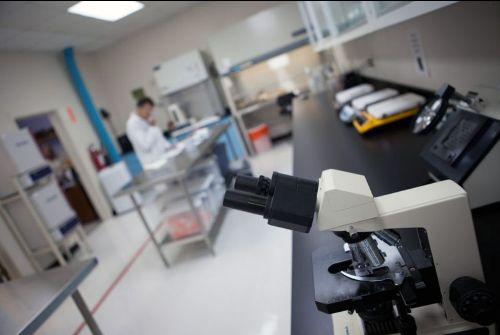 Laboratory with microscope